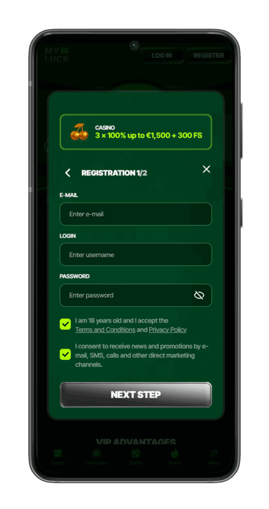 my luck casino mobile app sign up